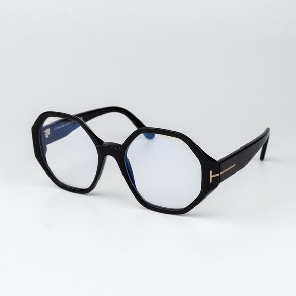 Tom Ford Woman Eyeglasses Black Blue Light Block Round FT5967-B 001 NEW AUTHENTI main image 11